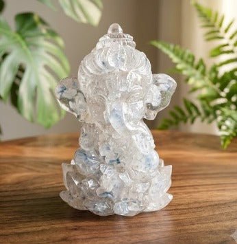 Crystal Ganesh Statue Symbol of Wisdom, Prosperity & Positive Energy - Aditya Kundali