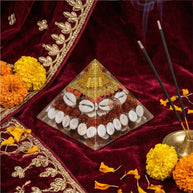Crystal Pyramid with Rudraksha - Aditya Kundali