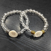 Crystal Quartz With Gomti Chakra Bracelet - Aditya Kundali