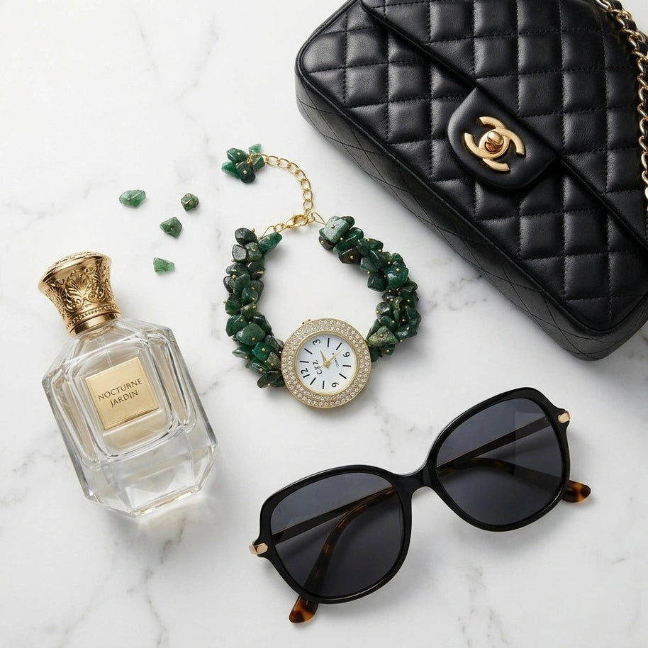 Green Aventurine Chip Watch Bracelet - Aditya Kundali