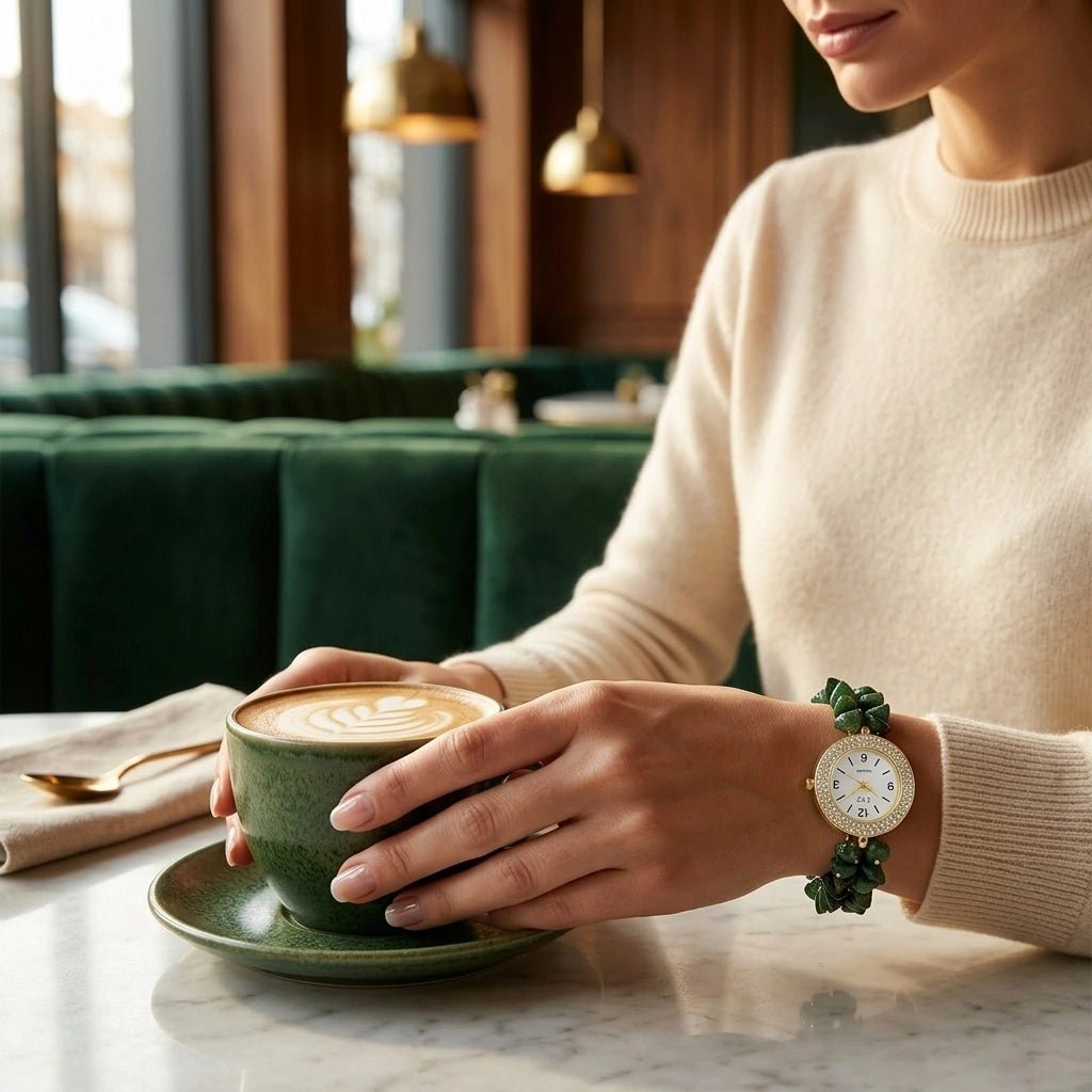 Green Aventurine Chip Watch Bracelet - Aditya Kundali