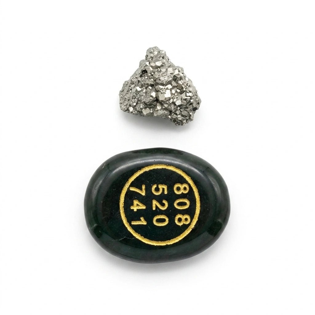 Green Jade Zibu Coin & Pyrite - Aditya Kundali