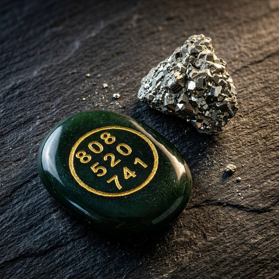 Green Jade Zibu Coin & Pyrite - Aditya Kundali