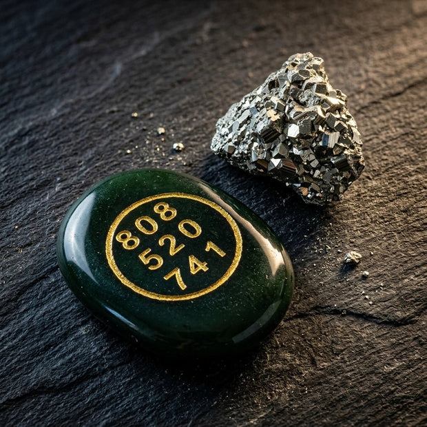 Green Jade Zibu Coin & Pyrite - Aditya Kundali