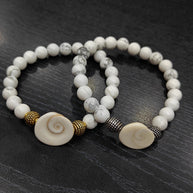 Howlite With Gomti Chakra Bracelet - Aditya Kundali