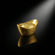 Ingot Boat Golden Brass Feng Shui - Aditya Kundali