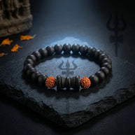 Karungali Rudraksha Damru Bracelet - Aditya Kundali