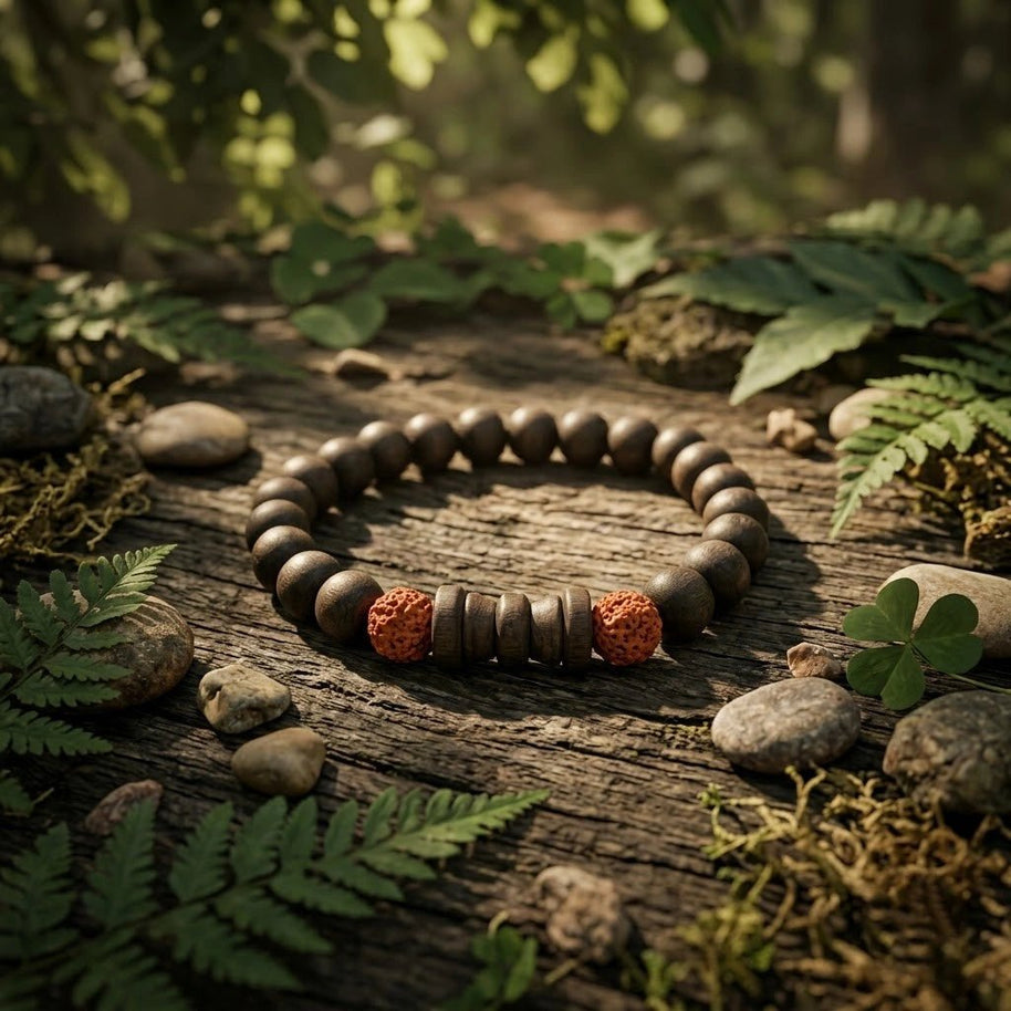 Karungali Rudraksha Damru Bracelet - Aditya Kundali