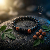 Karungali Rudraksha Damru Bracelet - Aditya Kundali