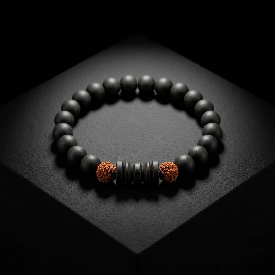 Karungali Rudraksha Damru Bracelet - Aditya Kundali