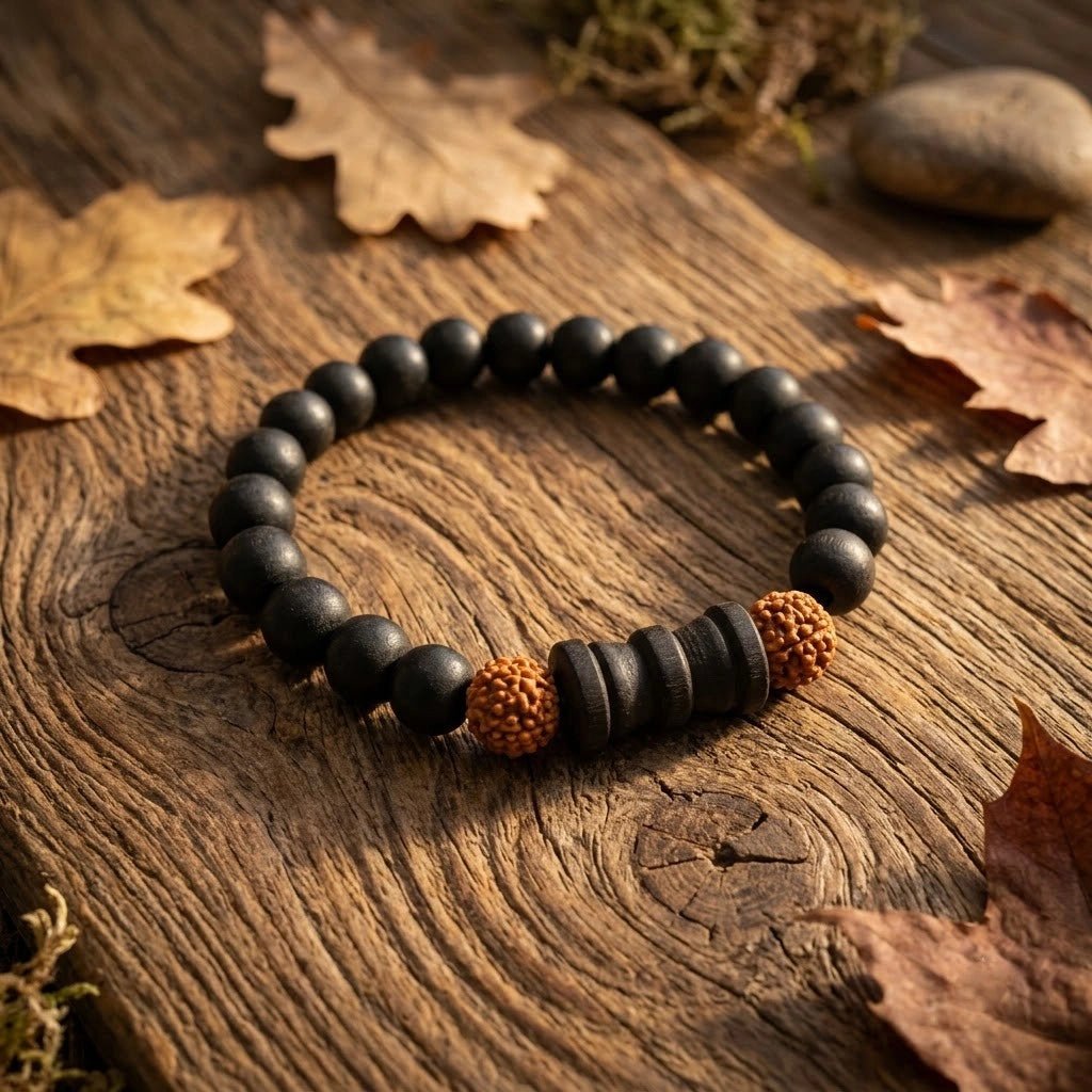 Karungali Rudraksha Damru Bracelet - Aditya Kundali
