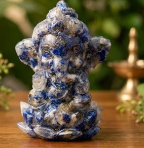 Lapis Lazuli Ganesh Statute – Symbol of Wisdom, Prosperity & Inner Strength - Aditya Kundali