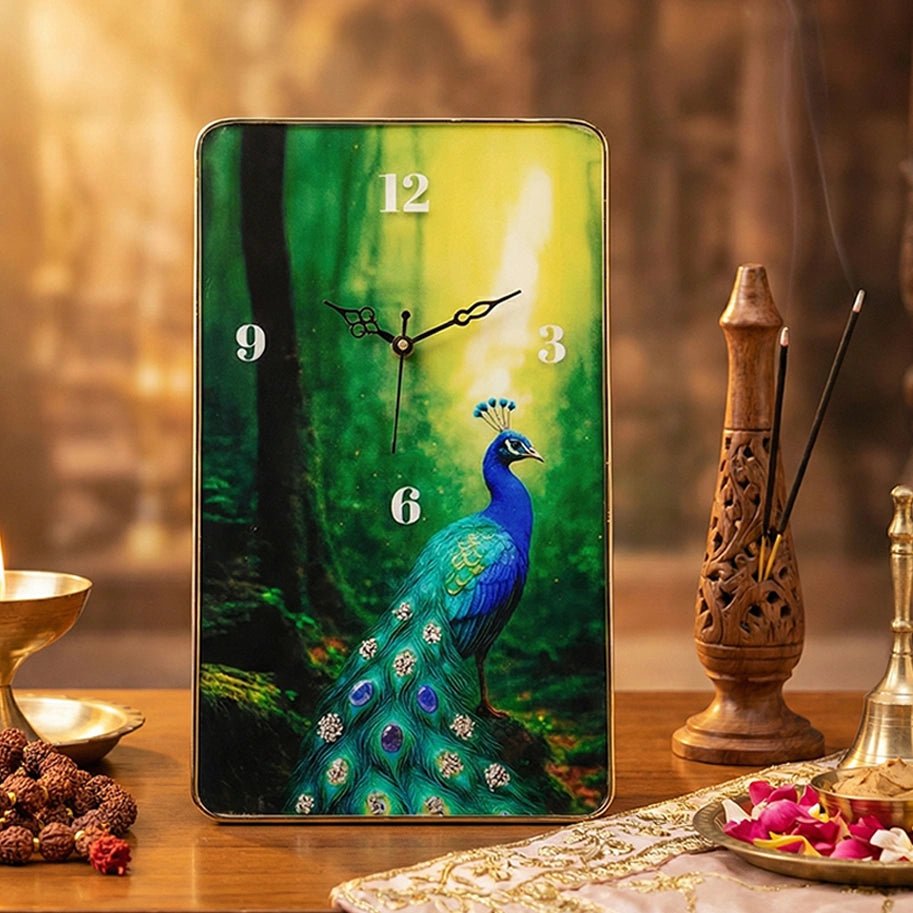 Peacock Pyrite & Lapis Crystal Clock - Aditya Kundali