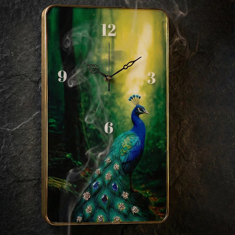 Peacock Pyrite & Lapis Crystal Clock - Aditya Kundali
