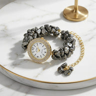 Pyrite Chip Watch Bracelet - Aditya Kundali