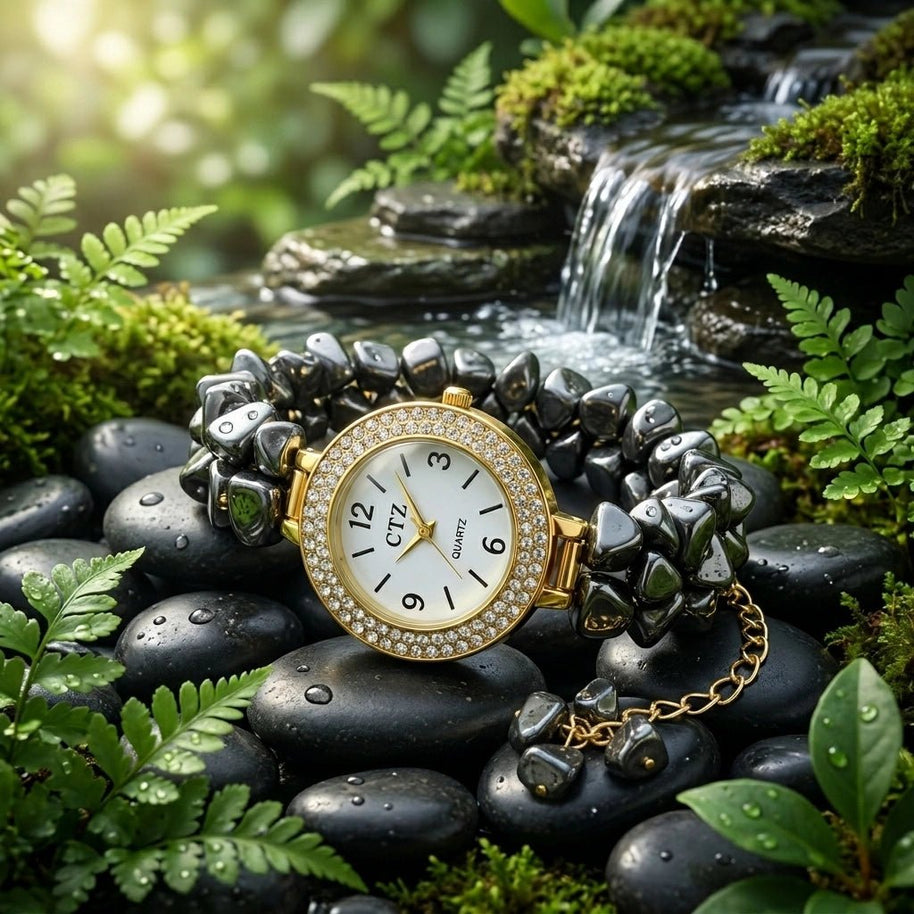 Pyrite Chip Watch Bracelet - Aditya Kundali