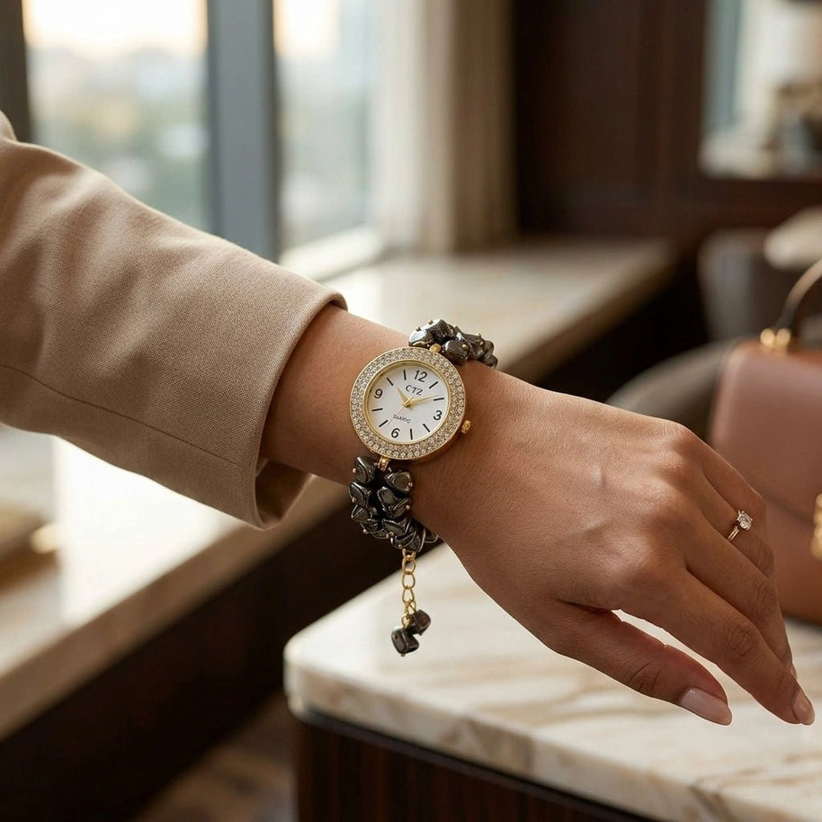 Pyrite Chip Watch Bracelet - Aditya Kundali