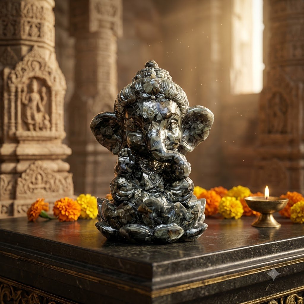 Pyrite Ganesh Statute - Symbol of Prosperity, Protection & Success - Aditya Kundali