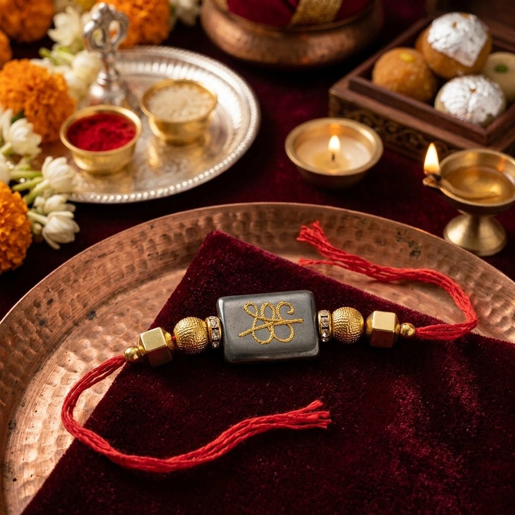 Pyrite Zibu Symbol Rakhi - Aditya Kundali