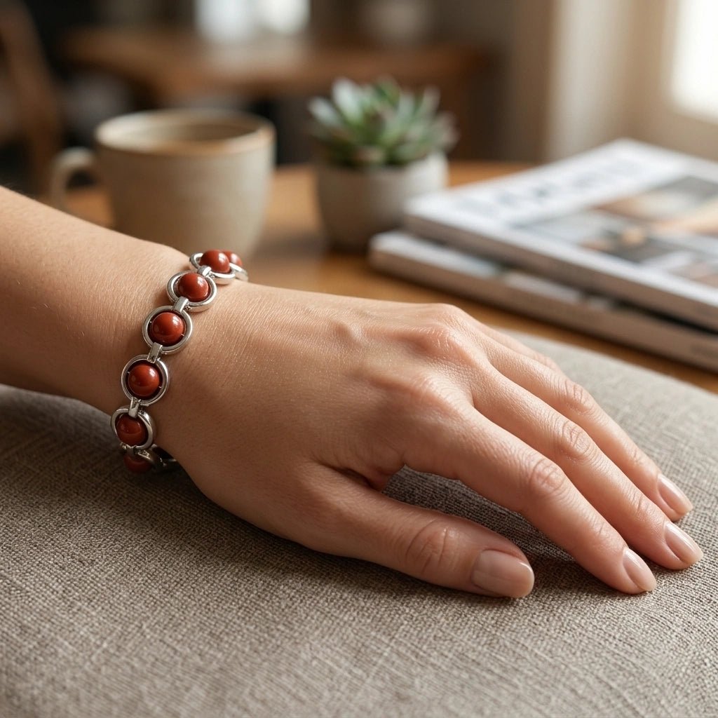 Red Jasper Link Bracelet - Aditya Kundali