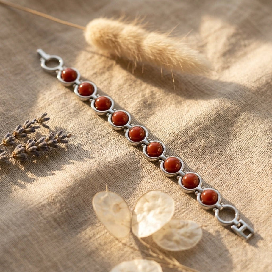 Red Jasper Link Bracelet - Aditya Kundali