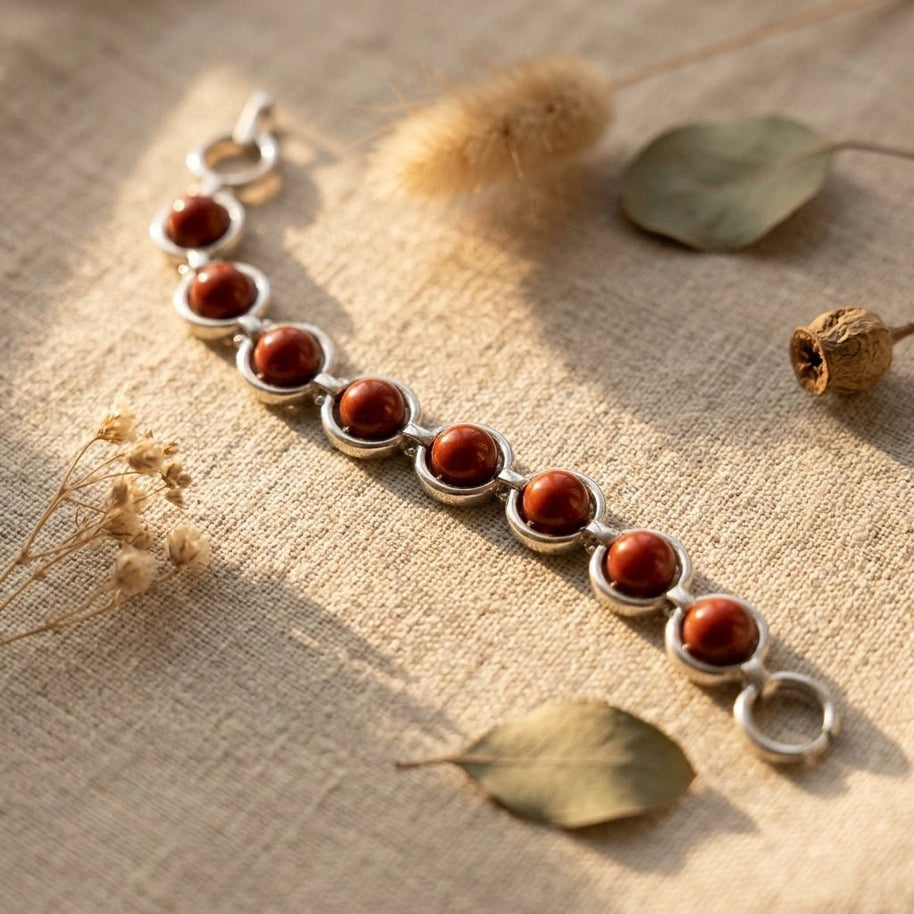 Red Jasper Link Bracelet - Aditya Kundali
