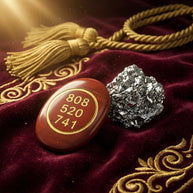 Red Jasper Zibu Coin & Pyrite Stone - Aditya Kundali