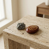 Red Jasper Zibu Coin & Pyrite Stone - Aditya Kundali
