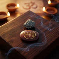 Red Jasper Zibu Coin & Pyrite Stone - Aditya Kundali