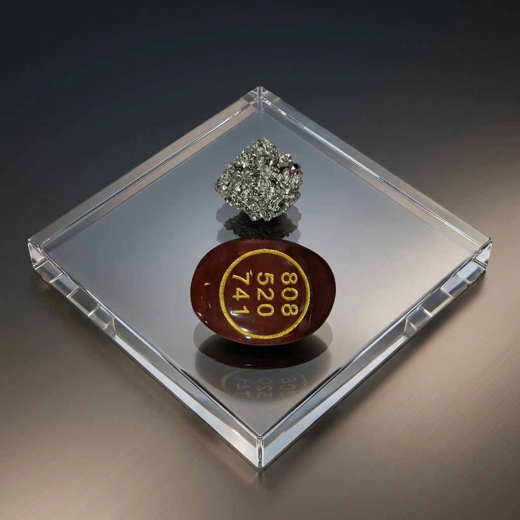 Red Jasper Zibu Coin & Pyrite Stone - Aditya Kundali