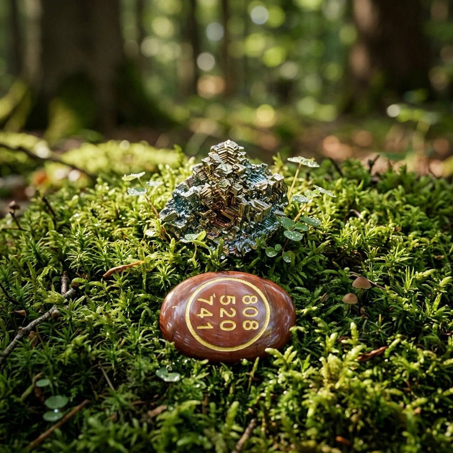 Red Jasper Zibu Coin & Pyrite Stone - Aditya Kundali