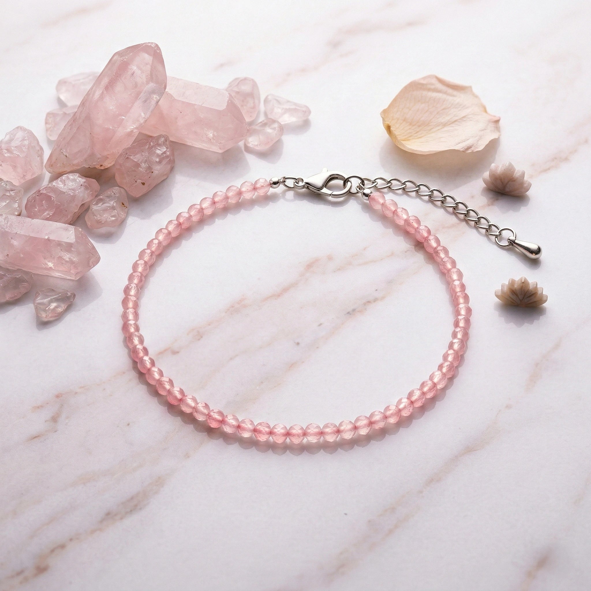 Rose Quartz Anklet - Aditya Kundali