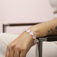Rose Quartz Heart Bracelet - Aditya Kundali