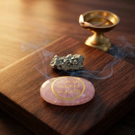 Rose Quartz Zibu Coin & Pyrite - Aditya Kundali