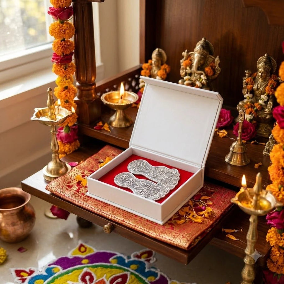 Silver Charan Paduka - Aditya Kundali