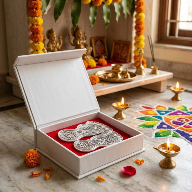 Silver Charan Paduka - Aditya Kundali