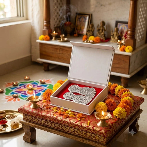 Silver Charan Paduka - Aditya Kundali